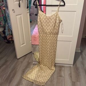 Lilly Pulitzer Gold Chevron Maxi Dress